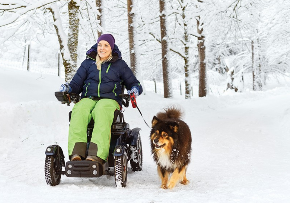 Wheelchair user using the Permobil X850 Corpus